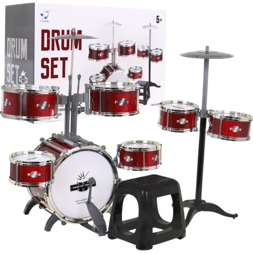 Mega Drums детская барабанная установка со стульчиком, 6 барабанов