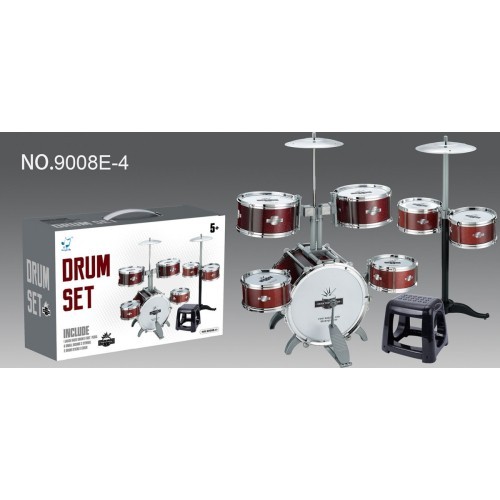 Mega Drums детская барабанная установка со стульчиком, 6 барабанов