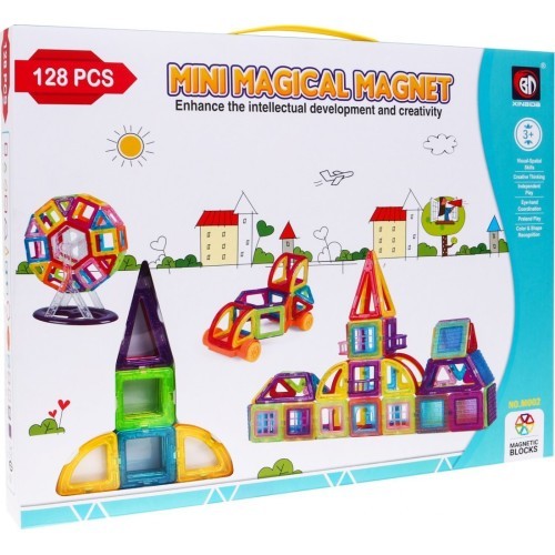 Huge set of magnetic bricks 128 PCs