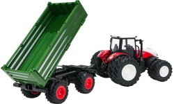 Red R/C Tractor With Green Semi-trailer