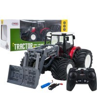Радиоуправляемый трактор с бульдозером R/C 1:24, красный
