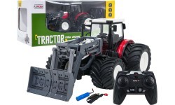 Радиоуправляемый трактор с бульдозером R/C 1:24, красный