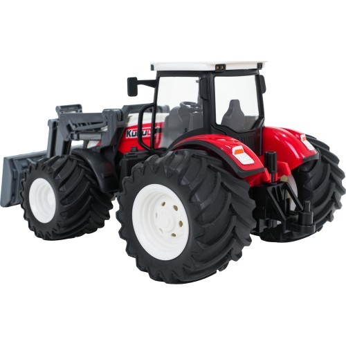 Nuotoliniu būdu valdomas traktorius su buldozeriu R/C 1:24, raudonas