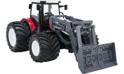 Nuotoliniu būdu valdomas traktorius su buldozeriu R/C 1:24, raudonas