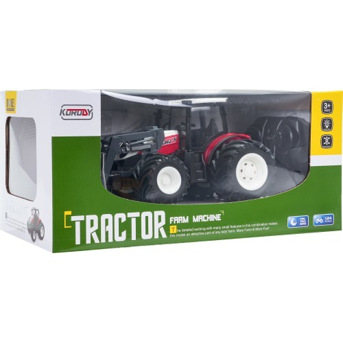 Радиоуправляемый трактор с бульдозером R/C 1:24, красный