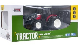 Nuotoliniu būdu valdomas traktorius su buldozeriu R/C 1:24, raudonas