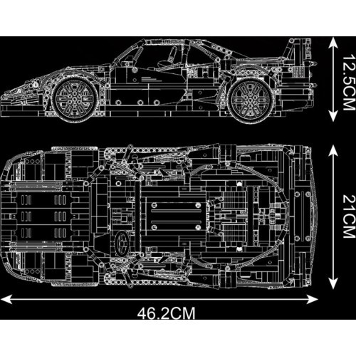 Sportinio automobilio konstruktorius, 2688 detalės, raudonas