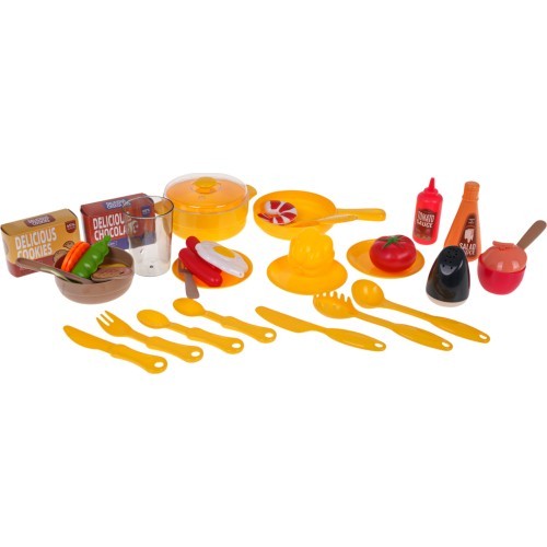 Kitchen Kitchenette with Light Function 43 pieces. Pink