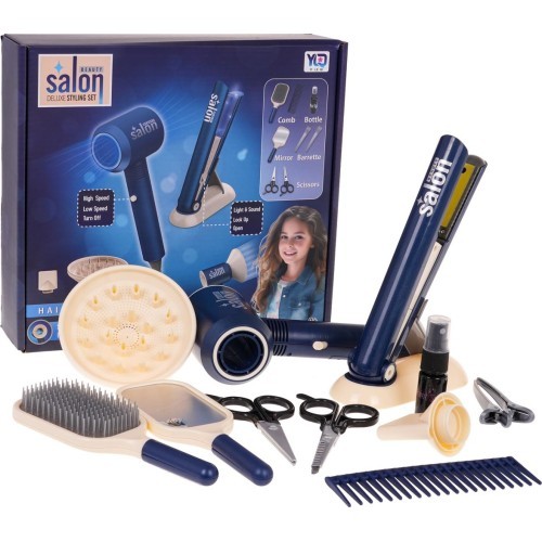 MEGA Set for a Little Hairdresser Blue + Accessories