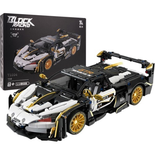 Konstruktorius sportinis automobilis, baltas/juodas, 1242 dalys