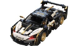 Konstruktorius sportinis automobilis, baltas/juodas, 1242 dalys
