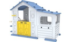 Large House With Hallway, Basketball and Sink Blue Roof