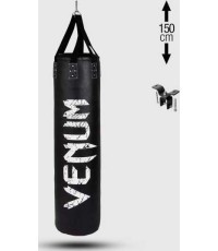 Боксёрский мешок Venum Challenger Heavy Bag с потолочным крюком, чёрно-белый, наполненный, 150 см