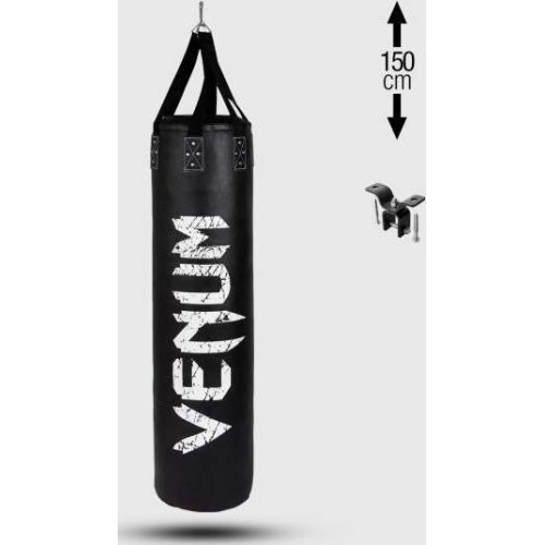Боксёрский мешок Venum Challenger Heavy Bag с потолочным крюком, чёрно-белый, наполненный, 150 см