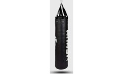 Bokso maišas Venum Challenger Heavy Bag su lubų kabliu, juodas/baltas, pripildytas, 150 cm