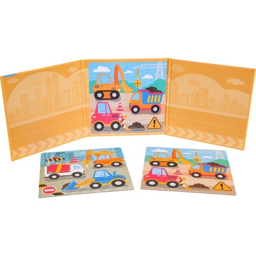 Magnetic Puzzle Construction Site + Book