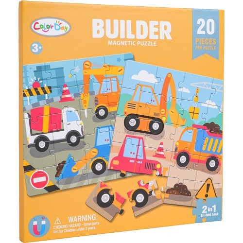 Magnetic Puzzle Construction Site + Book