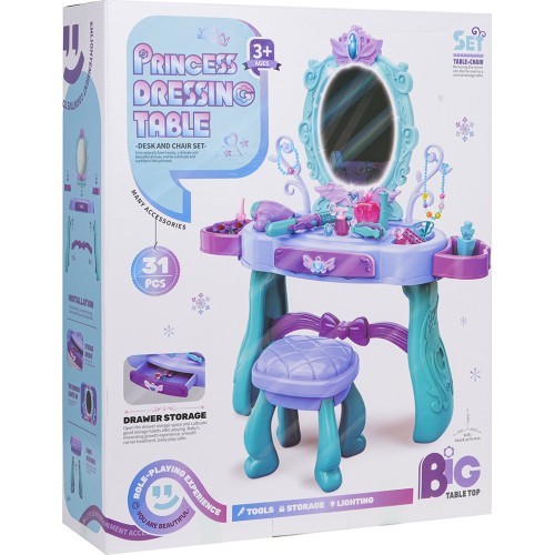 Magiškas princesės tualetinis staliukas, violetinis