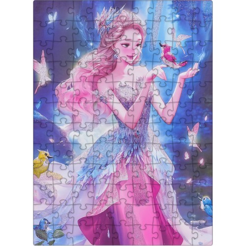 Dėlionė 100 dalių, rožinė princesė