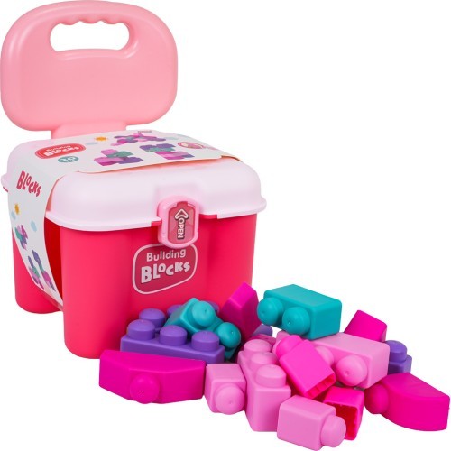 Set of Soft Electric Blocks + Chair Storage Pink