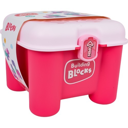 Set of Soft Electric Blocks + Chair Storage Pink