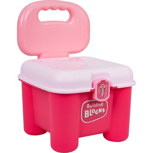 Set of Soft Electric Blocks + Chair Storage Pink