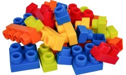 Soft Blocks Set + Storage Chair Blue