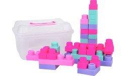 Soft Blocks Set 32 ​​pcs. Pink + Suitcase