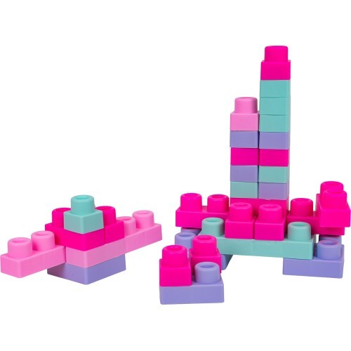 Soft Blocks Set 32 ​​pcs. Pink + Suitcase