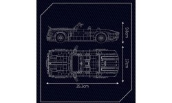 Конструктор автомобиль, белый кабриолет, 1603 детали