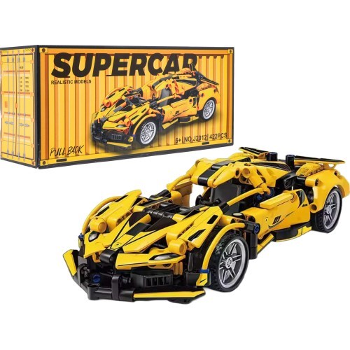 Sportinio automobilio konstruktorius, geltonas, 422 detalės