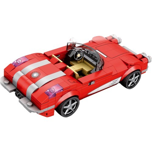 Car Cabriolet Red 311-piece Building Blocks Set