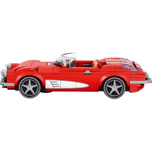 Kabrioleto automobilis raudonas, 311 dalių konstruktorius