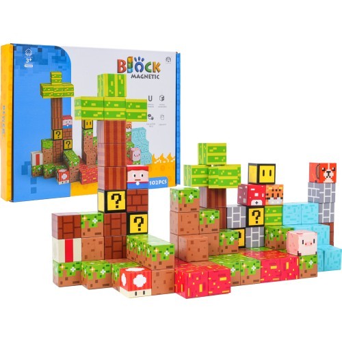 Set of Magnetic Cubes, Blocks, 102 pcs.