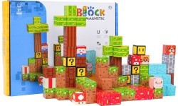 Magnetinių kubelių ir blokelių rinkinys, 102 vnt.