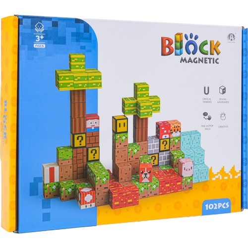 Set of Magnetic Cubes, Blocks, 102 pcs.
