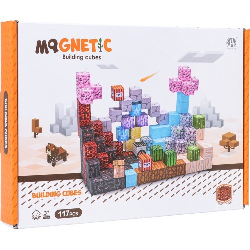 Set of Magnetic Cubes, Blocks, 117 pcs.