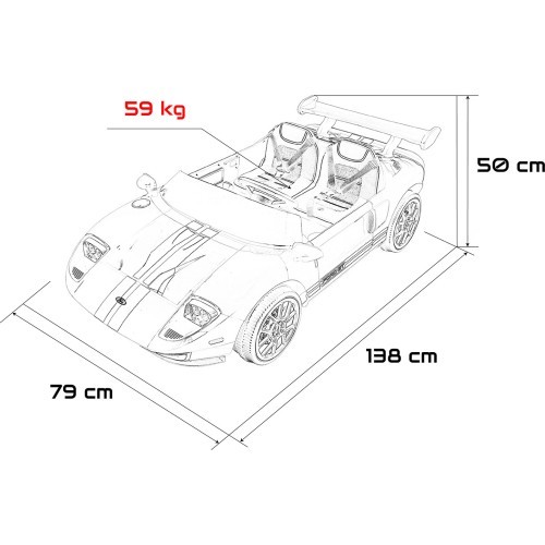 Электромобиль Ford GT, красный
