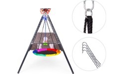 Plac zabaw dla dzieci huśtawka ogrodowa 4w1 kosz do koszykówki bocianie gniazdo ECOTOYS