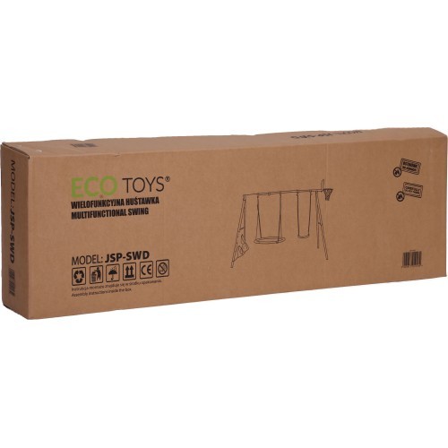 Vaikų žaidimų aikštelė sodo sūpynės 4in1 krepšinio lankas gandralizdis ECOTOYS