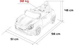 Elektromobilis Mini Cooper, raudonas