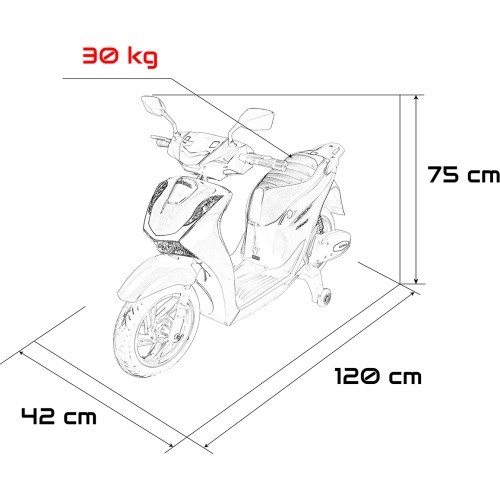 Детский электрический мотороллер Honda SH125I, белый