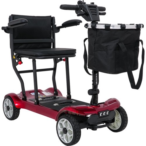 EasyGo Red Four-Wheel Electric Scooter for Seniors