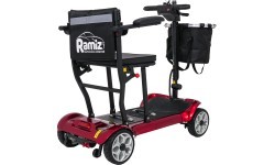 EasyGo Red Four-Wheel Electric Scooter for Seniors