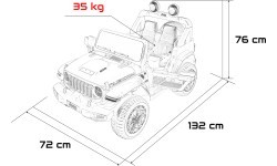 Elektromobilis Jeep Wrangler Rubicon LIFT, baltas