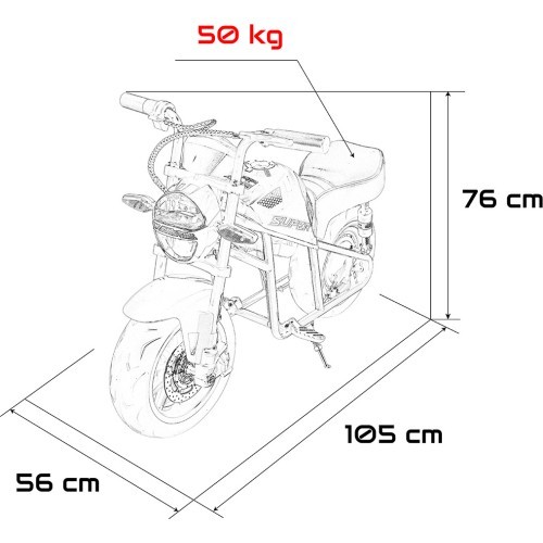 Elektrinis motociklas SUPERMOTO, rožinis