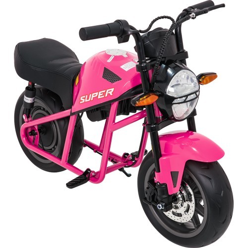 Elektrinis motociklas SUPERMOTO, rožinis