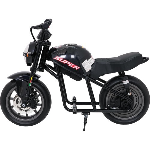 Elektrinis motociklas Supermoto, juodas