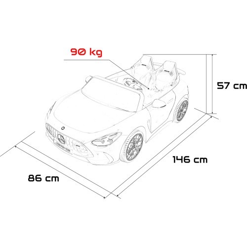 Elektromobilis Mercedes Benz GT63 AMG, juodas
