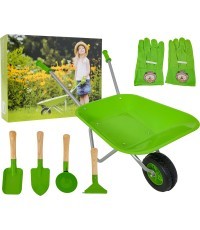 Little Gardener's Set with a Wheelbarrow Green